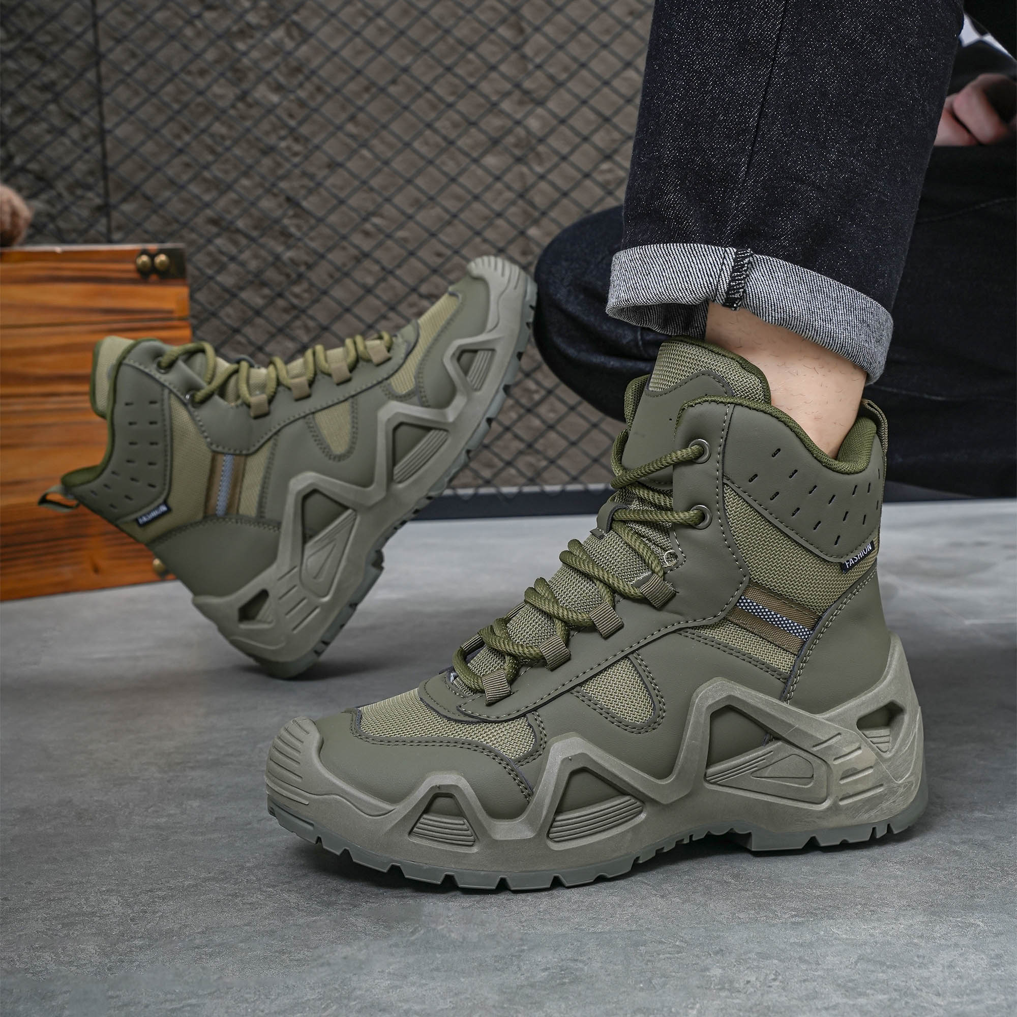 Men's high top boots, hiking b - Men'S Fashion Hiking Boots reseña y precio