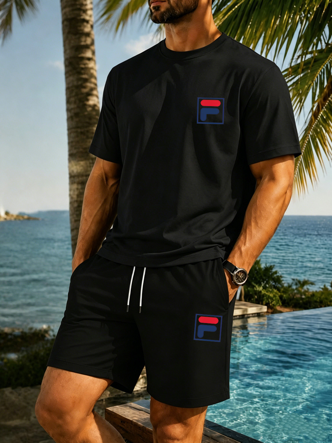 Men's Printed Two-piece Set, C - Men'S Fashion Trends 2025 reseña y precio