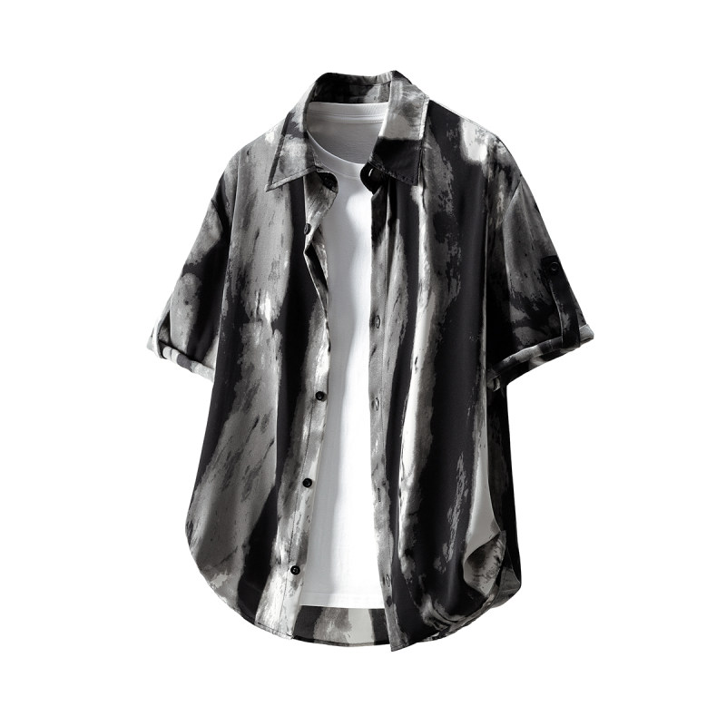 Fashionable Short Sleeve Shirt - Men Fashion Korean Style reseña y precio