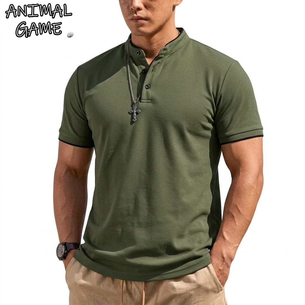 Summer Short Sleeve Henley Shi - Men'S Fashion Trends 2025 reseña y precio