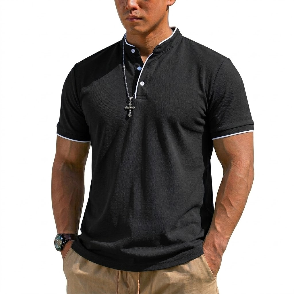 Summer Short Sleeve Henley Shi - Men'S Fashion Trends 2025 reseña y precio