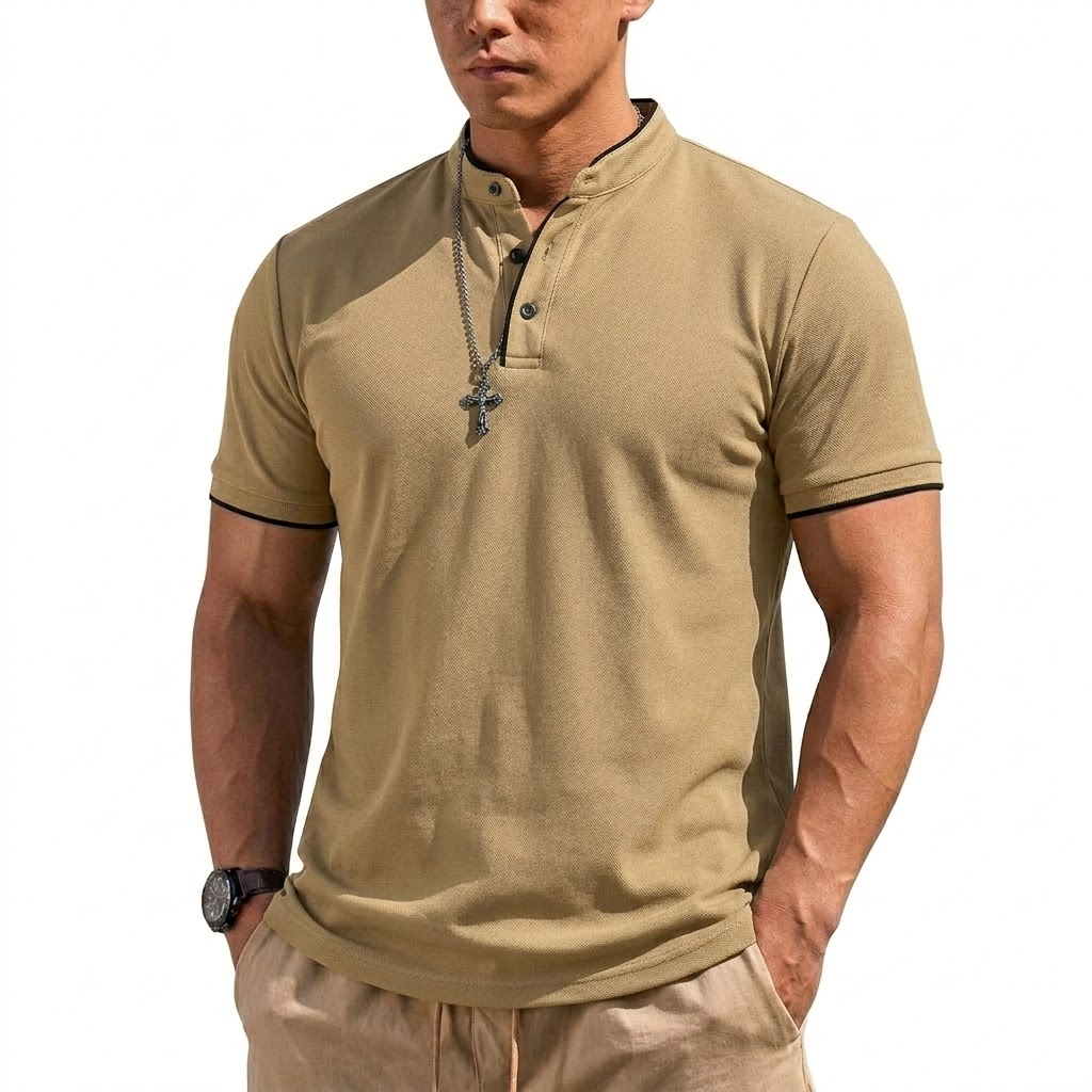 Summer Short Sleeve Henley Shi - Men'S Fashion Trends 2025 reseña y precio