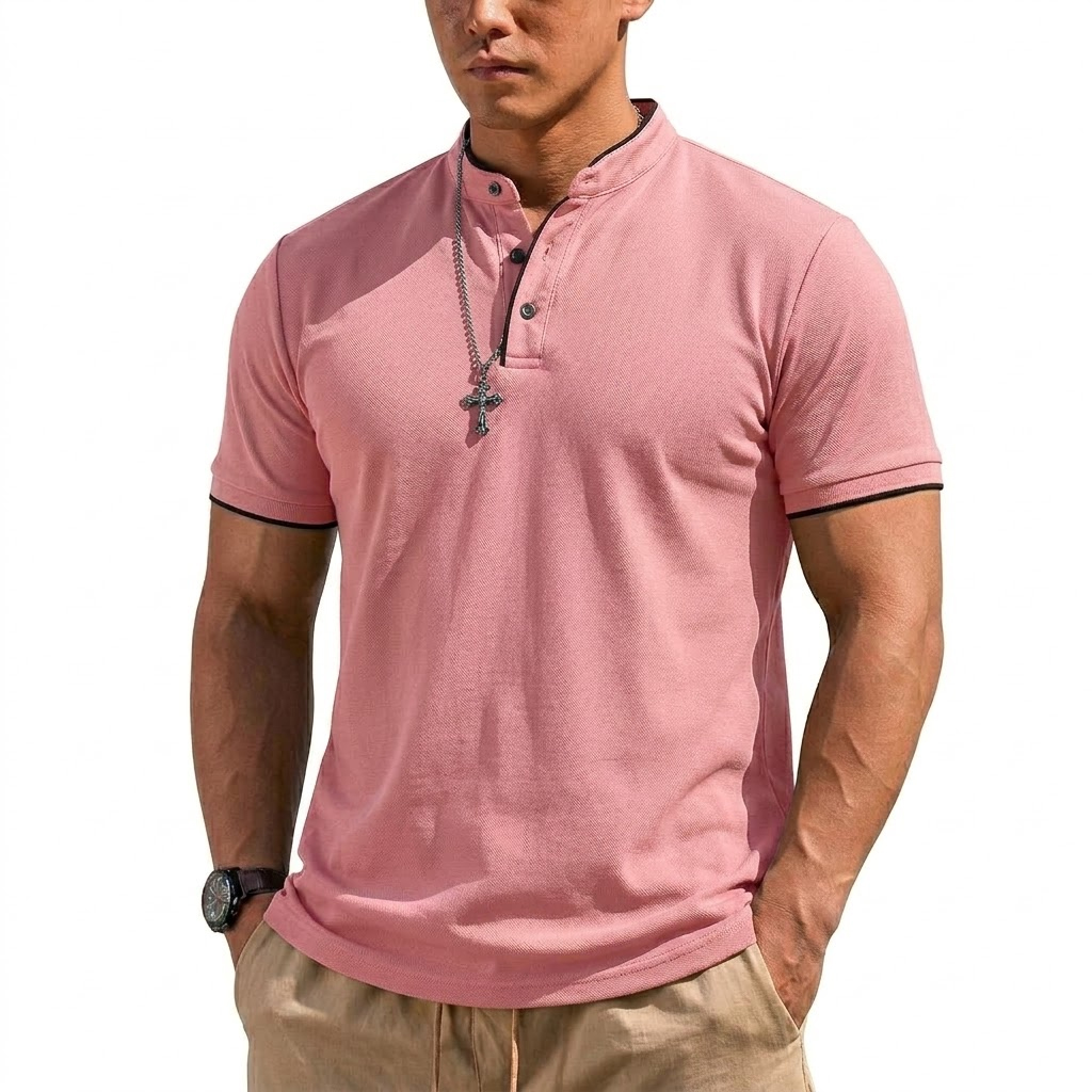 Summer Short Sleeve Henley Shi - Men'S Fashion Trends 2025 reseña y precio