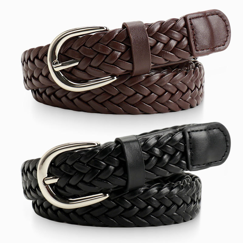 Korean Commuting Style Waist B - Leather Belt Braided reseña y precio