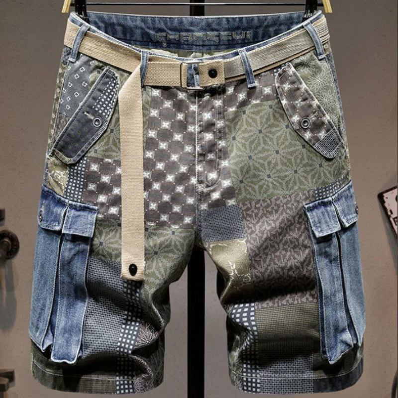 Graphic Man Denim Shorts Multi - Jeans Pants Fashion Men reseña y precio