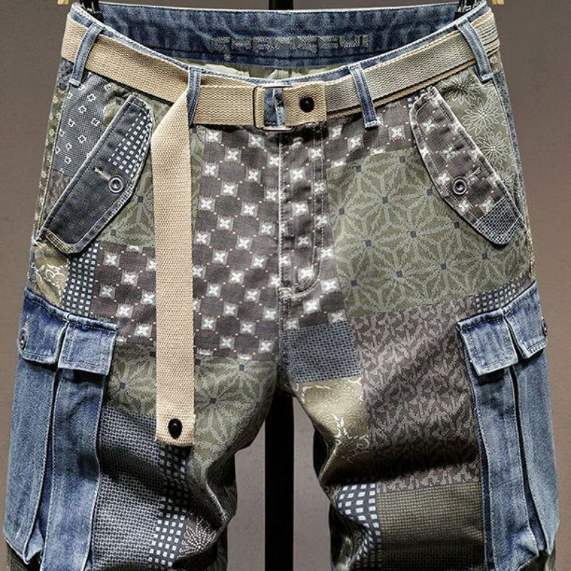 Graphic Man Denim Shorts Multi - Jeans Pants Fashion Men reseña y precio