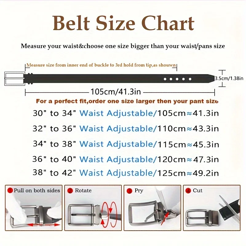 1pc Men's Business Genuine Lea - Leather Belt Braided reseña y precio
