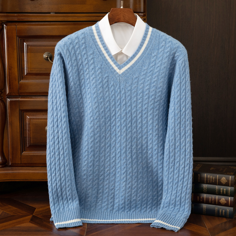Autumn And Winter New Thickene - Men'S Fashion V Neck Sweater reseña y precio