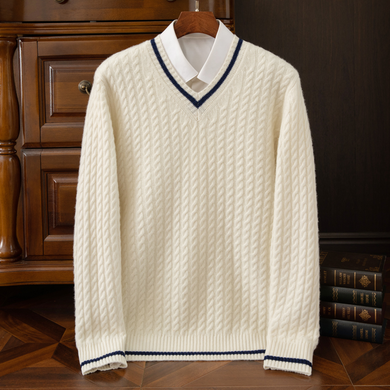 Autumn And Winter New Thickene - Men'S Fashion V Neck Sweater reseña y precio
