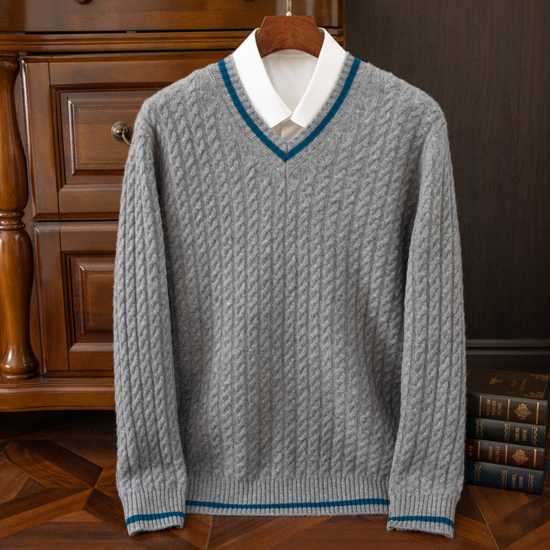 Autumn And Winter New Thickene - Men'S Fashion V Neck Sweater reseña y precio