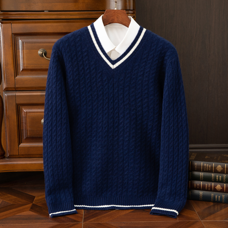 Autumn And Winter New Thickene - Men'S Fashion V Neck Sweater reseña y precio