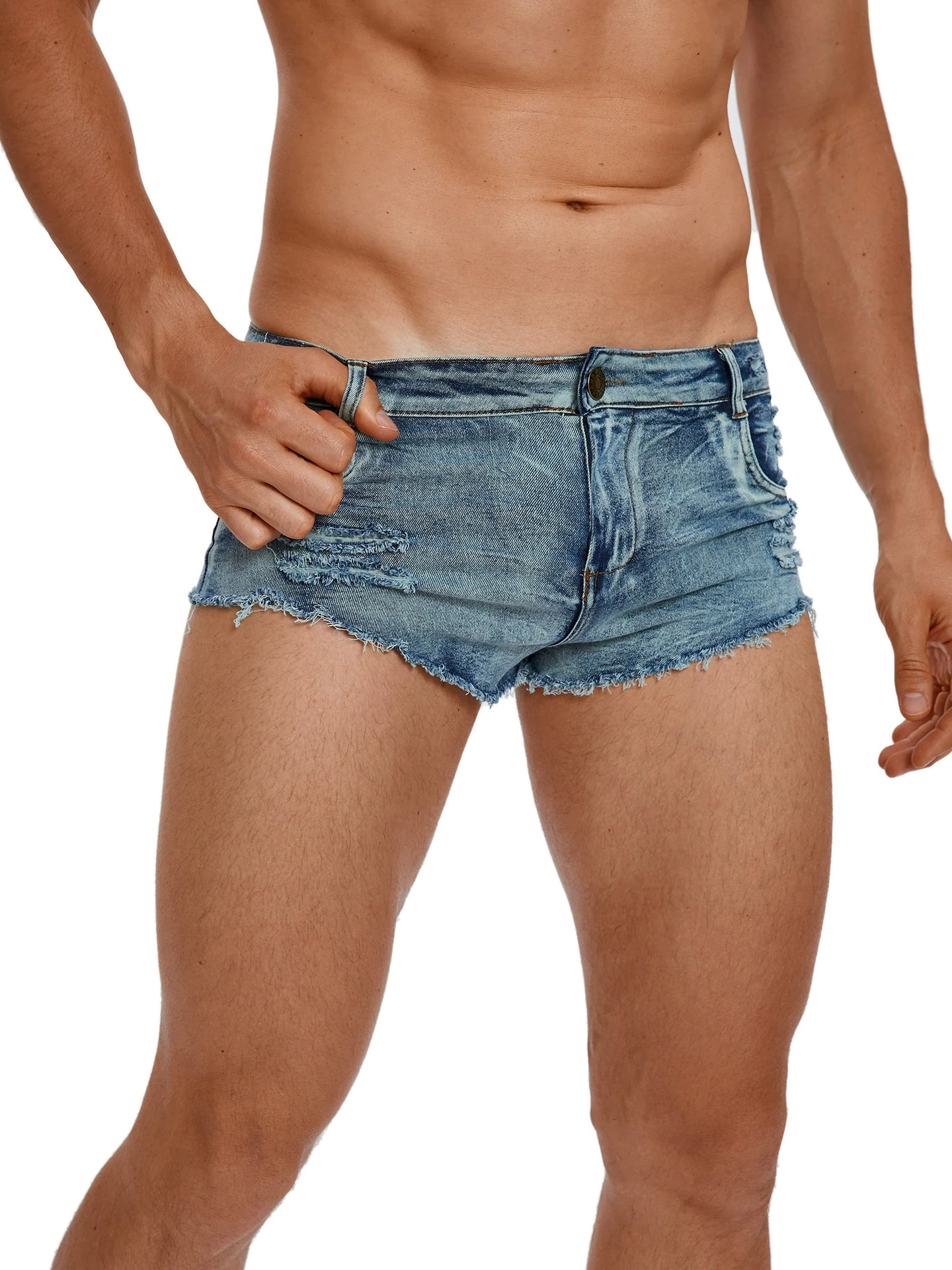 Men's Low Waist Jeans Shorts F - Jeans Pants Fashion Men reseña y precio