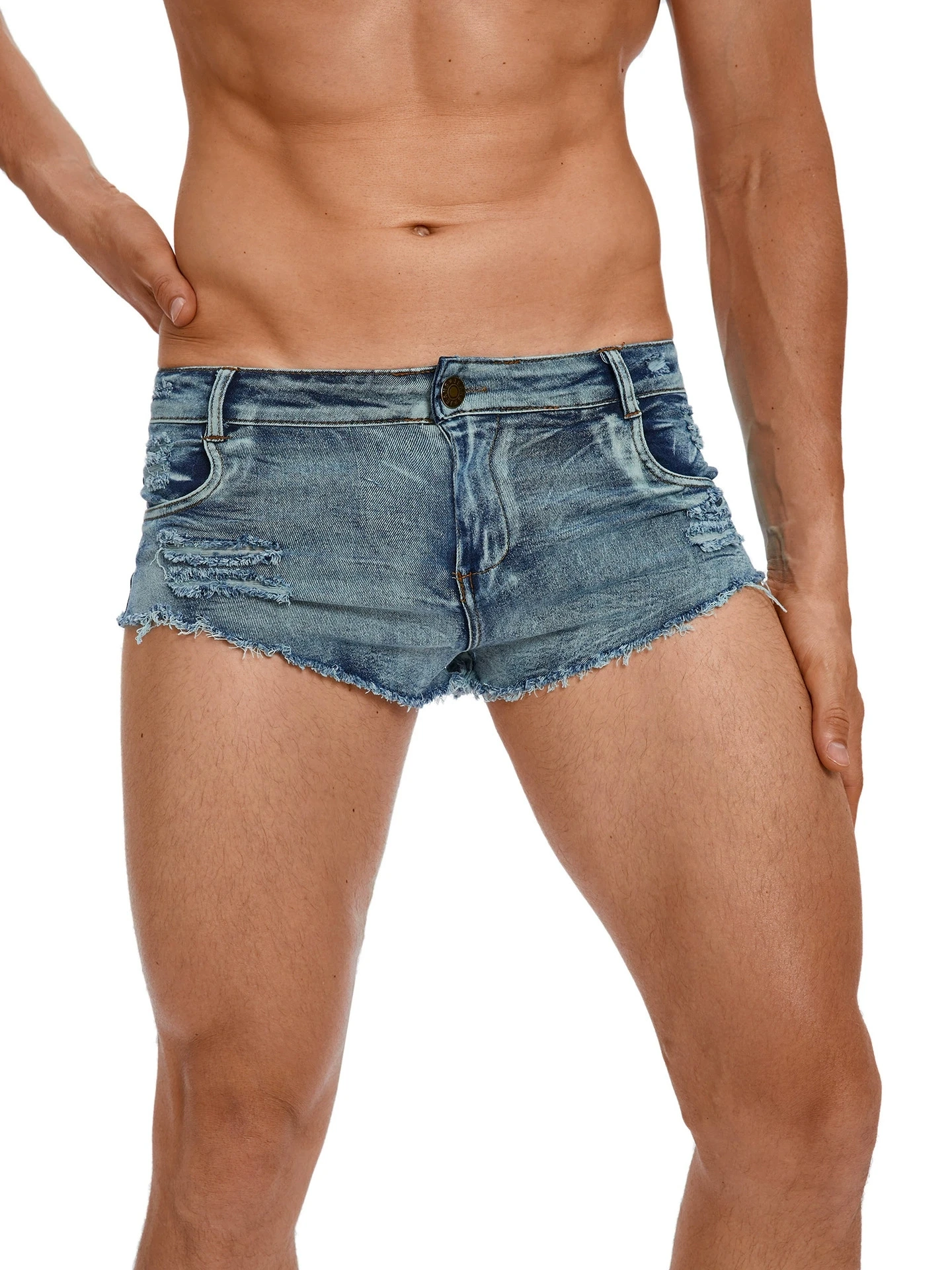 Men's Low Waist Jeans Shorts F - Jeans Pants Fashion Men reseña y precio