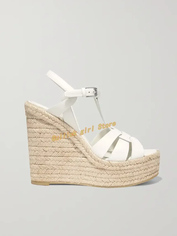 Wedges Platform Braid Sandals  - Leather Belt Braided reseña y precio