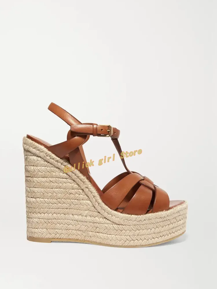 Wedges Platform Braid Sandals  - Leather Belt Braided reseña y precio