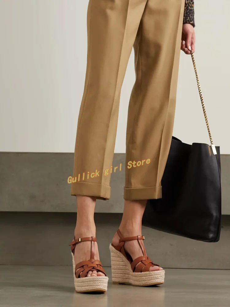 Wedges Platform Braid Sandals  - Leather Belt Braided reseña y precio