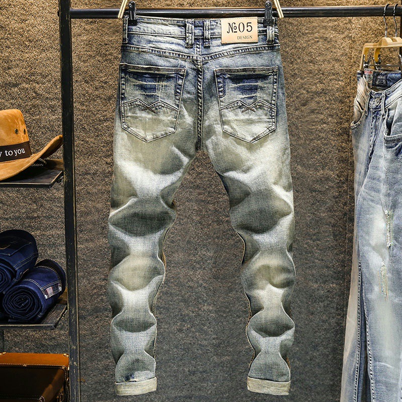 Elastic Old Pants Men's Jeans  - Skinny Jeans Ripped reseña y precio