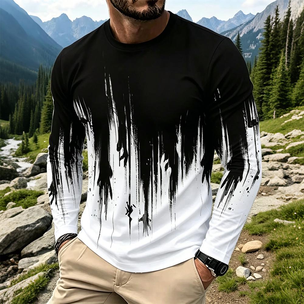 Men's Gradient Ink Splash Long - Mens Fashion Vintage reseña y precio