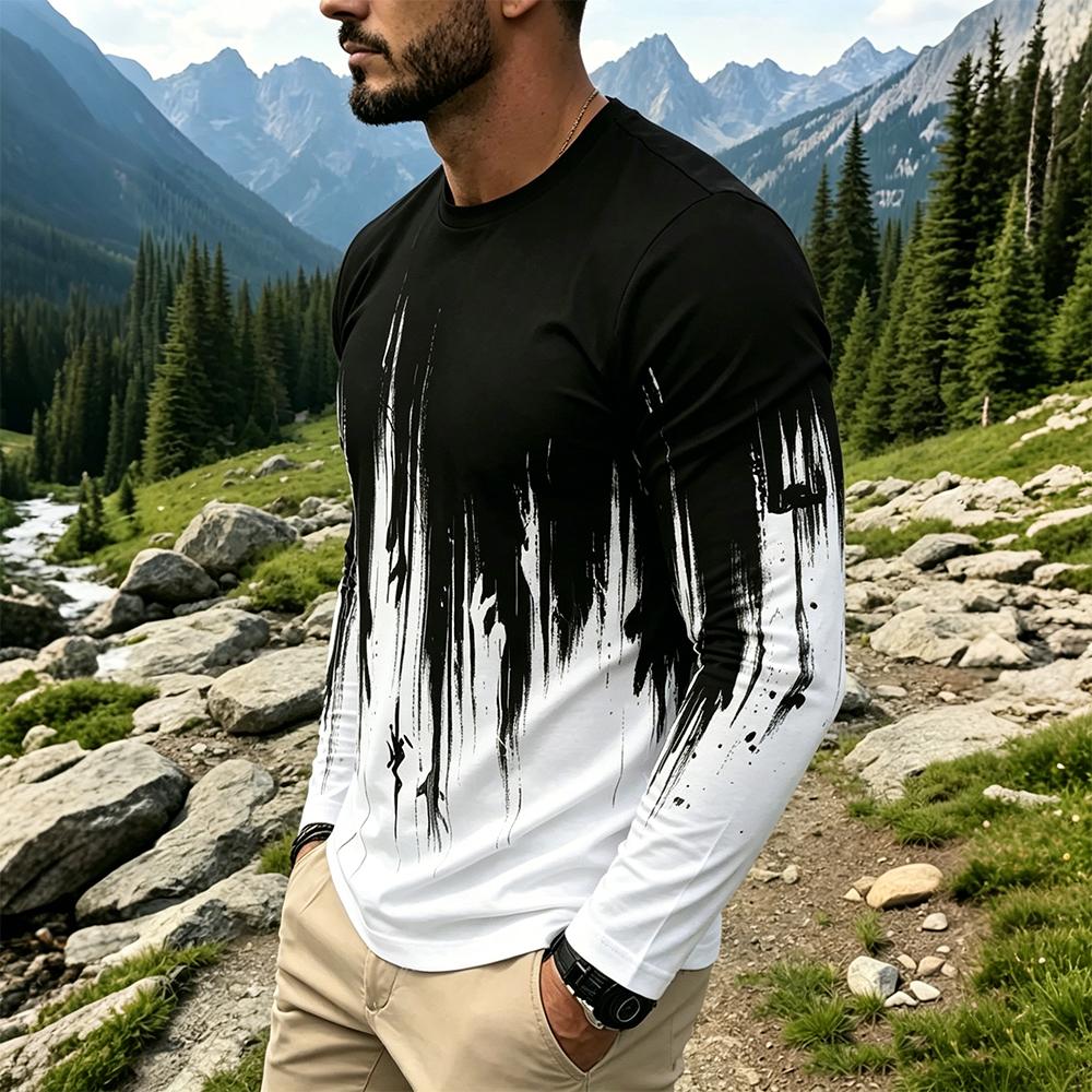 Men's Gradient Ink Splash Long - Mens Fashion Vintage reseña y precio
