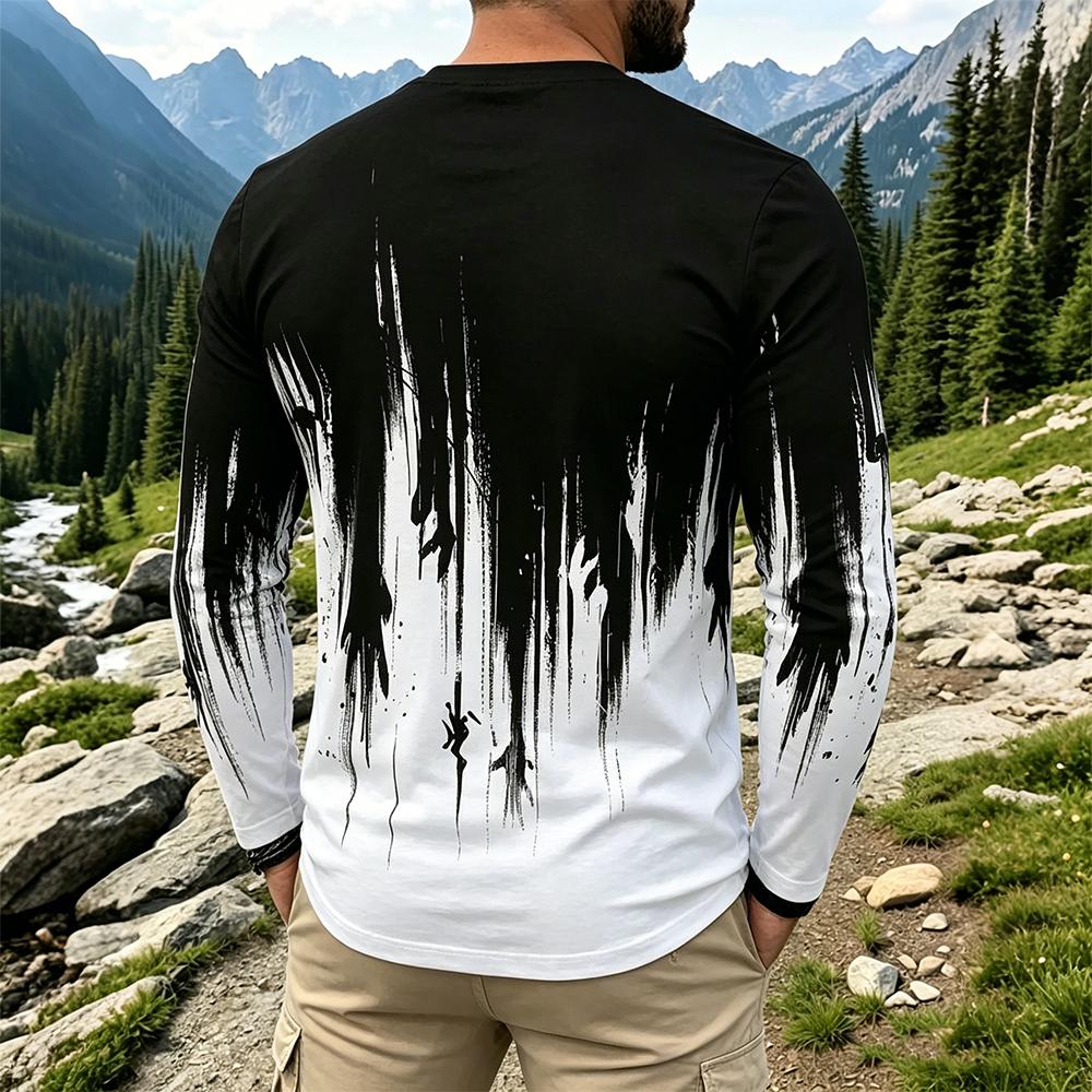 Men's Gradient Ink Splash Long - Mens Fashion Vintage reseña y precio