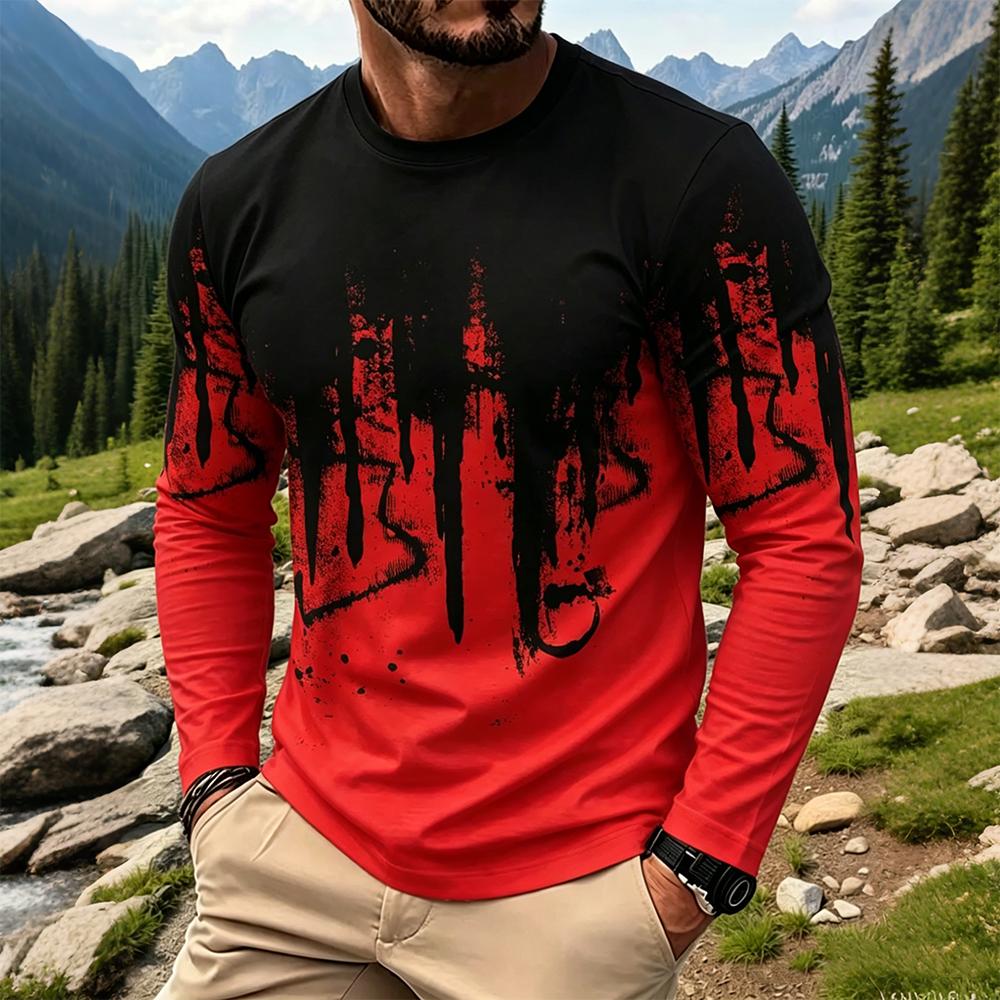Men's Gradient Ink Splash Long - Mens Fashion Vintage reseña y precio